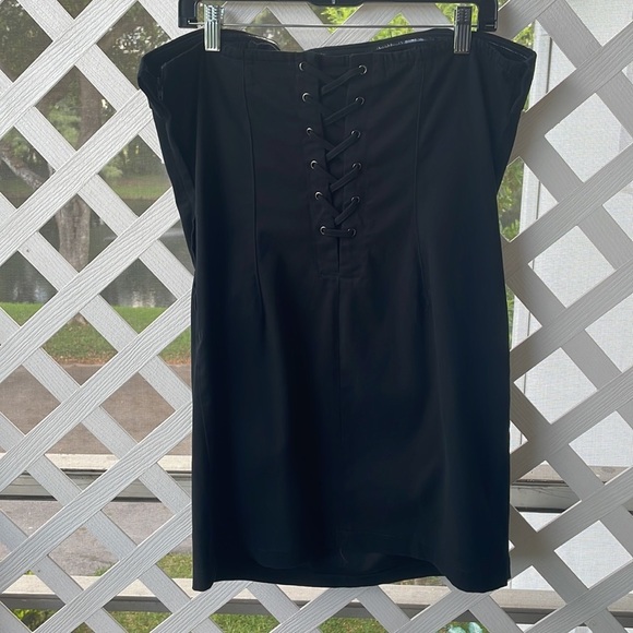 Wild Fable Twill Sleeveless Lace-Up Back Tube Mini Dress - Picture 5 of 13